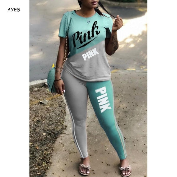 Pink t Sweatsuit  2 Piece Set
